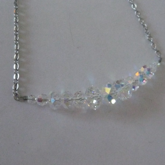 Jewelry - KIRKS FOLLY Clear Aurora Borealis Crystal Silver Tone Necklace